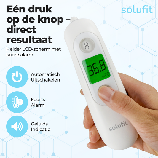 Solufit® 2-in-1 Thermometer- Oorthermometer & Voorhoofd Thermometer