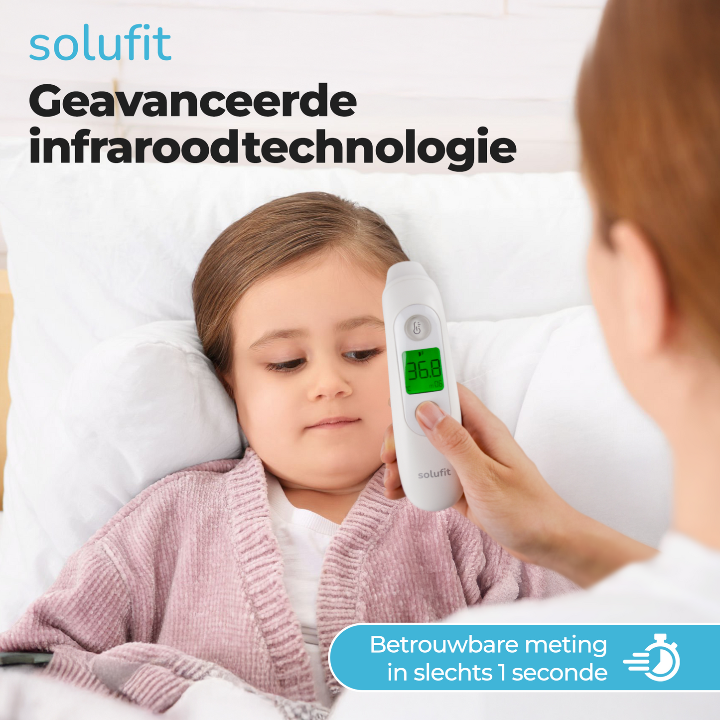 Solufit® 2-in-1 Thermometer- Oorthermometer & Voorhoofd Thermometer