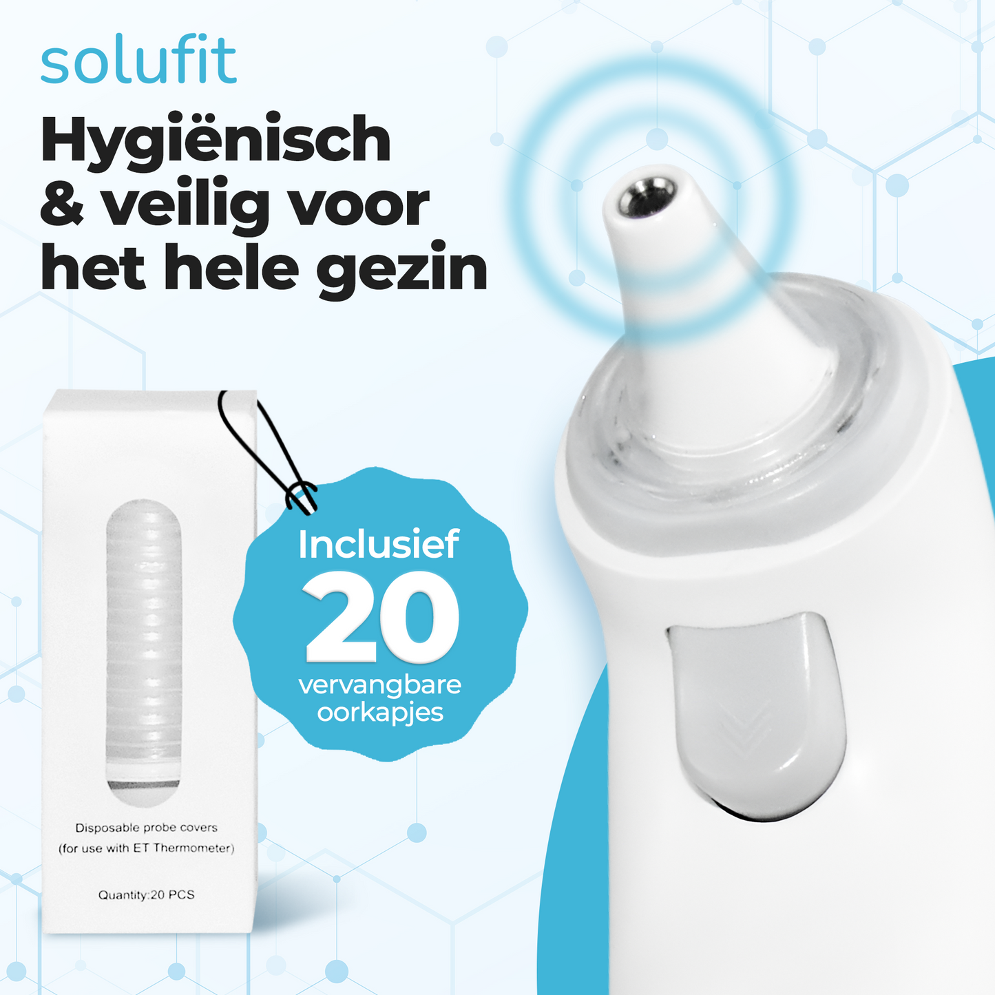 Solufit® 2-in-1 Thermometer- Oorthermometer & Voorhoofd Thermometer